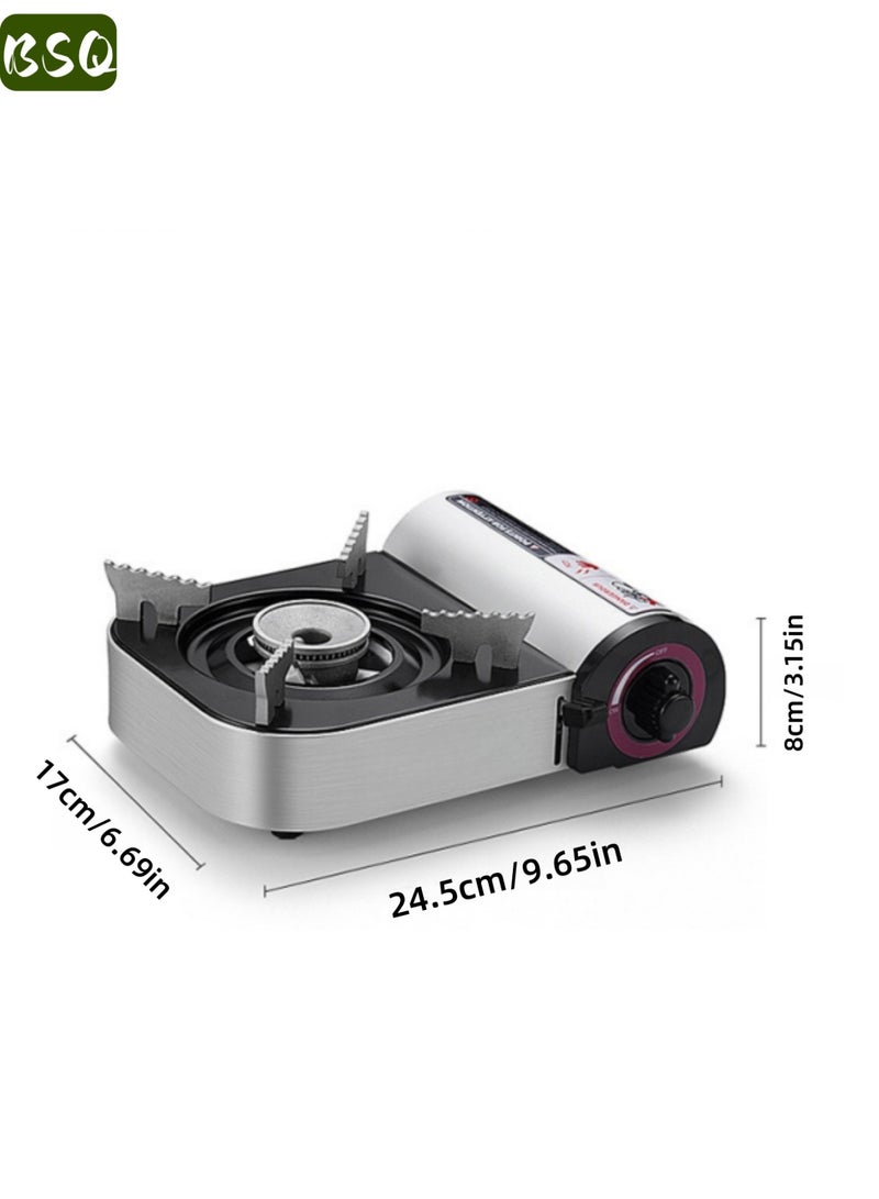 بي إس كيو موقد غاز محمول بلهب واحد يعمل بغاز البوتان | موقد غاز للسفر | موقد غاز صغير للتخييم | موقد يعمل بعبوات غاز البوتان | موقد طهي للاستخدام الخارجي | إشعال إلكتروني | شعلة نحاسية | هيكل من الألومنيوم | مستلزمات التخييم | مناسب للتخييم والنزهات والأنشطة الخارجية وصيد الأسماك وحفلات الشواء - Image 2