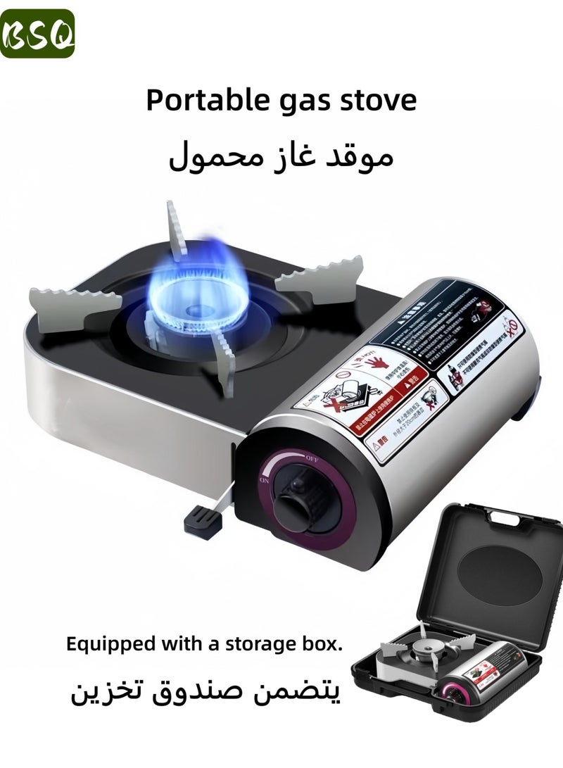 بي إس كيو موقد غاز محمول بلهب واحد يعمل بغاز البوتان | موقد غاز للسفر | موقد غاز صغير للتخييم | موقد يعمل بعبوات غاز البوتان | موقد طهي للاستخدام الخارجي | إشعال إلكتروني | شعلة نحاسية | هيكل من الألومنيوم | مستلزمات التخييم | مناسب للتخييم والنزهات والأنشطة الخارجية وصيد الأسماك وحفلات الشواء - Image 1