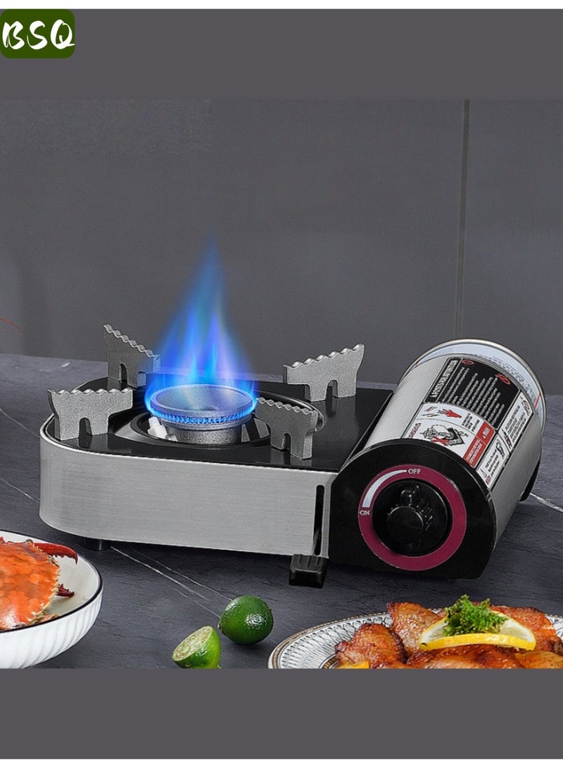 بي إس كيو موقد غاز محمول بلهب واحد يعمل بغاز البوتان | موقد غاز للسفر | موقد غاز صغير للتخييم | موقد يعمل بعبوات غاز البوتان | موقد طهي للاستخدام الخارجي | إشعال إلكتروني | شعلة نحاسية | هيكل من الألومنيوم | مستلزمات التخييم | مناسب للتخييم والنزهات والأنشطة الخارجية وصيد الأسماك وحفلات الشواء - Image 3
