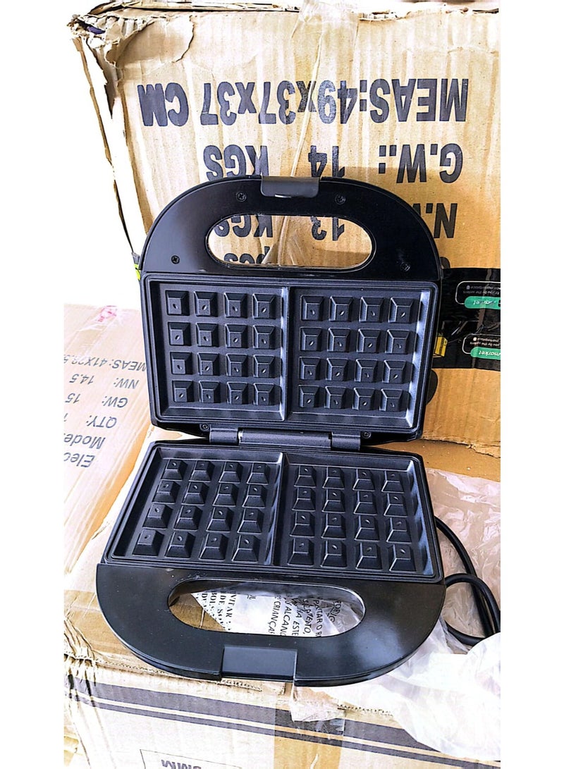 سوكاني ماكينة صنع الوافل من سوكاني بطلاء غير لاصق،750 واط وش استنلس عازل للحرارة ، صانع كيك كهربائي للفطائر والبسكويت والشافل والوجبات الخفيفة KJ-108 - Image 4