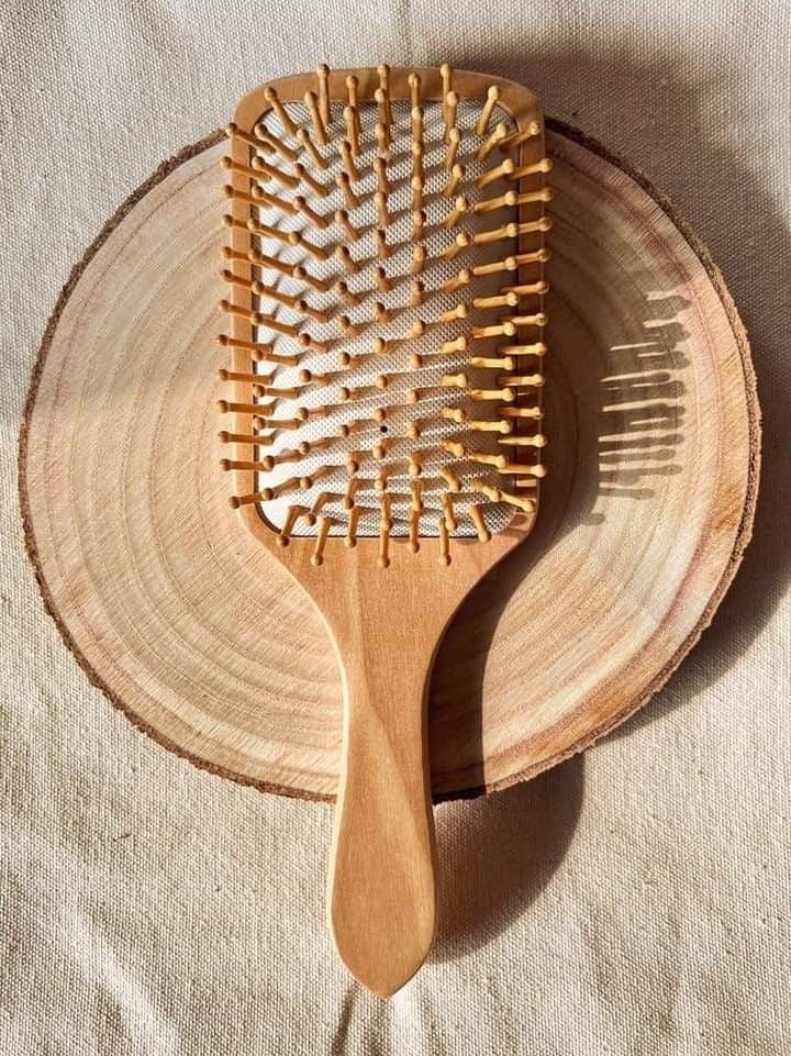 Snow Homs Bamboo Hair Brush Hair Opening Comb Professional Hair Massage Comb - Image 1