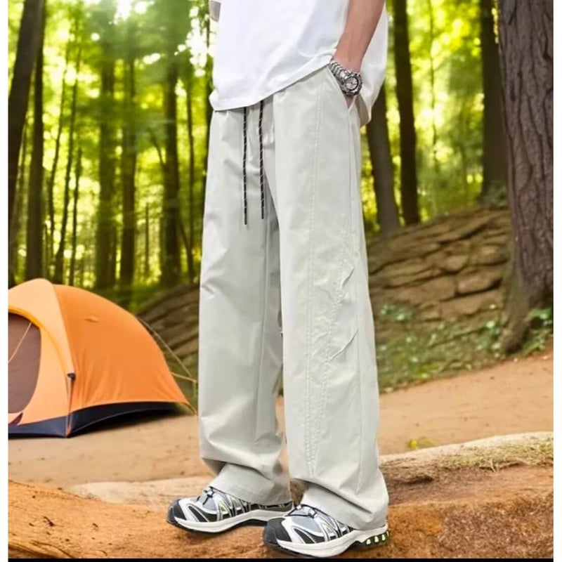 Summer Thin American-Style Perforated Breathable Quick-Dry Cargo Pants For Women And Men, Scimitar Casual Pants With Drape, Wide-Leg Waterproof Pants - Image 5