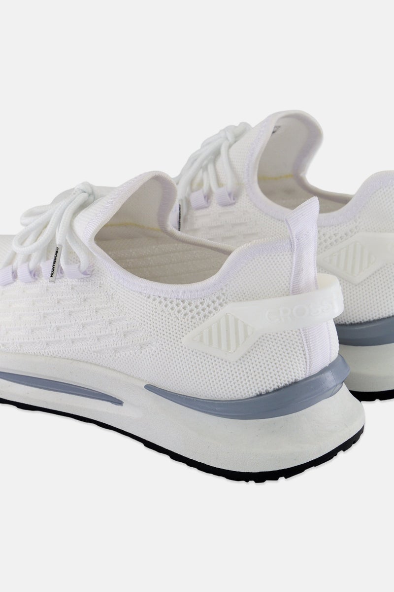 CROSSHATCH أحذية تدريب رجالية مزودة بأربطة، بيضاء - Image 2
