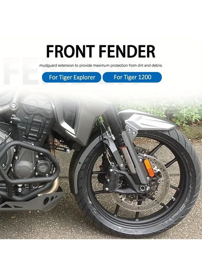 Tiger Explorer 1200 Extended Black Front Fender Guard Dirt Protection Cover - Image 3