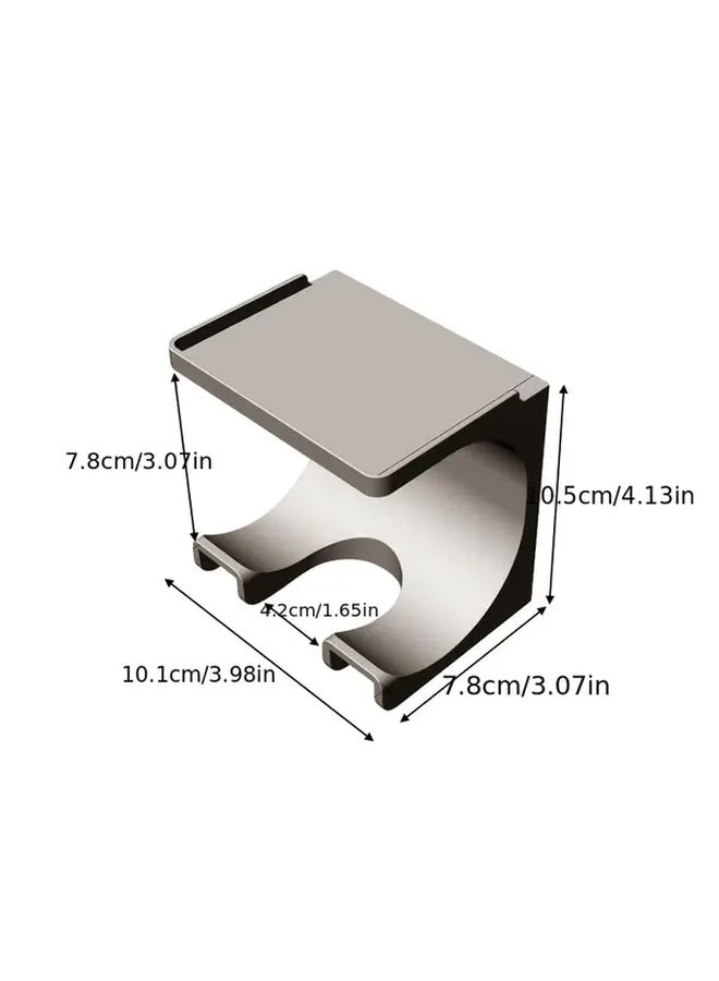White Wall Mounted Hair Dryer Holder With Mesh Guard And Curved Design - Image 3