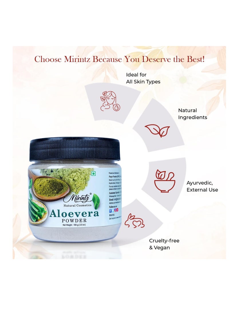 Mirintz Aloe Vera Powder for Hair & Skin Care | (100 gms) Pure Powder for Hair Growth | Natural Aloe Vera Face Powder | Cooling, Moisturizing & Soothing for Hair & Skin Mask - Image 5