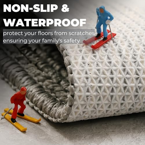 GIB cleaningtool GIB Kitchen Mats for Floor Set of 2, Kitchen Rugs Non Slip/Skid Washable Runner Rugs, Stain Resistant Comfort Standing Mats for Kitchen Laundry Sink Decor, Black Cream Checkered - Image 5