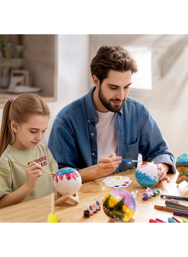 HOLA DIY 3D Moon Night Light, Paint Your Own Moon Lamp Kit, Arts Supplies and Crafts Kit, Ages 6 7 8 9 10 11 12 13 Year Old Girls Boys Kids Birthday Gifts - Image 4