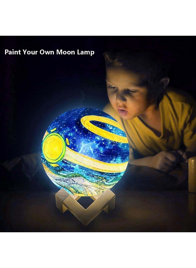 HOLA DIY 3D Moon Night Light, Paint Your Own Moon Lamp Kit, Arts Supplies and Crafts Kit, Ages 6 7 8 9 10 11 12 13 Year Old Girls Boys Kids Birthday Gifts - Image 5