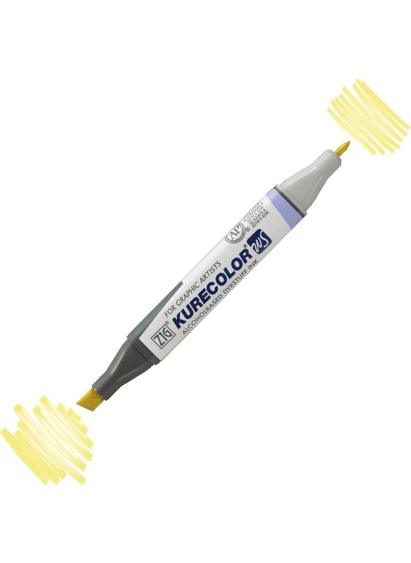 Zig Kurecolor KC3000 Twin S Marker Pen 100 Pale Yellow  - Image 1