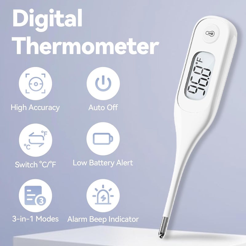 Berrcom Digital Thermometer for Adults and Kids, Medical Thermometer for Fever 10 Second Reading Armpit Thermometers with Fever Alarm - Image 5