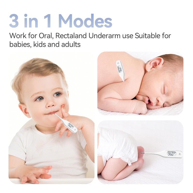 Berrcom Digital Thermometer for Adults and Kids, Medical Thermometer for Fever 10 Second Reading Armpit Thermometers with Fever Alarm - Image 3
