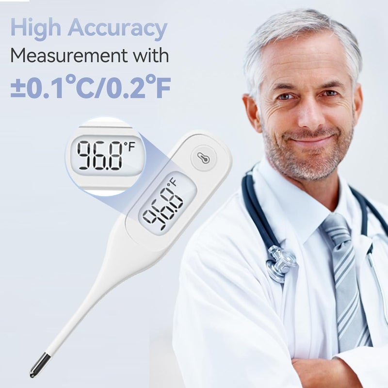 Berrcom Digital Thermometer for Adults and Kids, Medical Thermometer for Fever 10 Second Reading Armpit Thermometers with Fever Alarm - Image 2