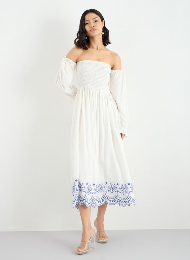 ستايلي فستان ميدي بتفاصيل مُطرزة - Image 3