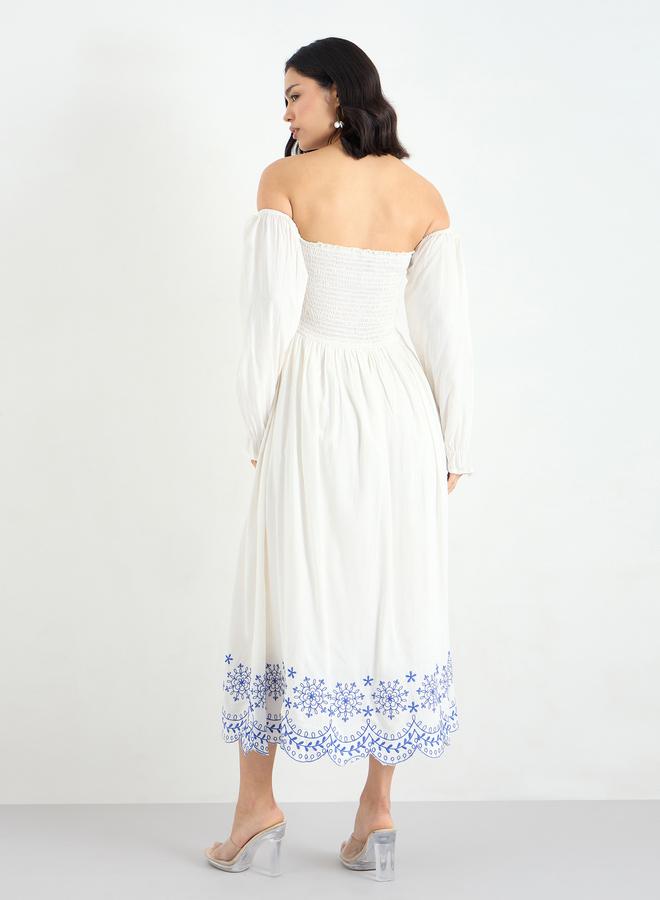 ستايلي فستان ميدي بتفاصيل مُطرزة - Image 5