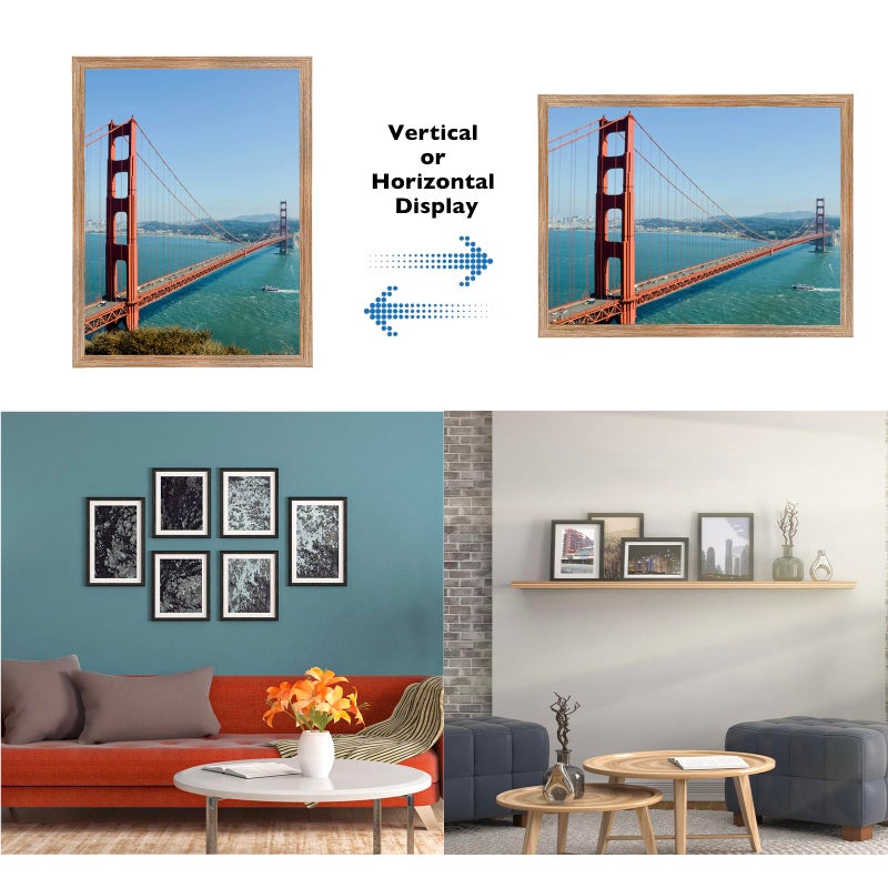 HEYTUYA 11x15 Picture Frame Rustic Brown for Wall Hanging  11 x 15 Frame  Wall Gallery Photo Frame with Shatter Resistant Plexiglas  Rustic Brown - Image 5