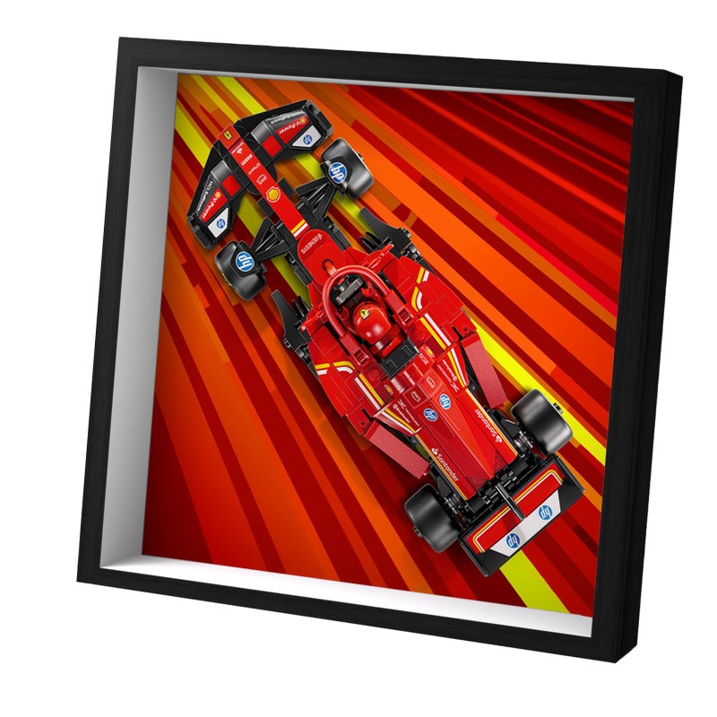 WETCEAOM Display Wallboard for Lego Speed Champions Ferrari SF24 F1 Race Car 77242 Compatible with Lego Ferrari F1 Compatible with Lego Car Wall Mount Display Frame Lover Model Not Included