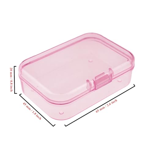 Goodma 30 Pieces Mini Rectangular Plastic Boxes Empty Storage Organizer Containers with Hinged Lids for Small Items and Other Craft Projects (Pink, 2.6 x 1.8 x 0.8 inch) - Image 2