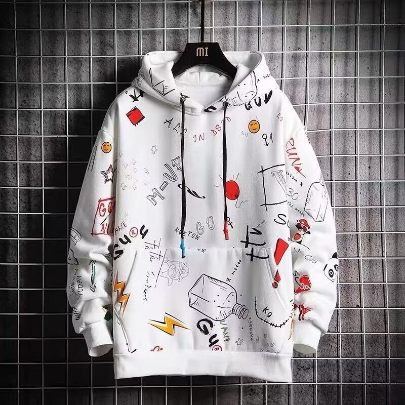 Cartoon Hoodie Korean Style Slim Fit for Boys Black - Image 3