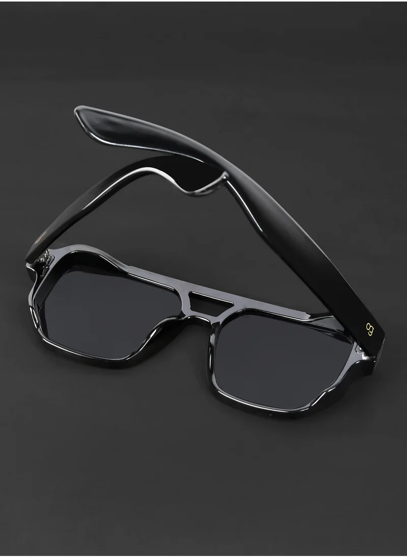 Woggles Uv-Protected Black Aviator Sunglasses