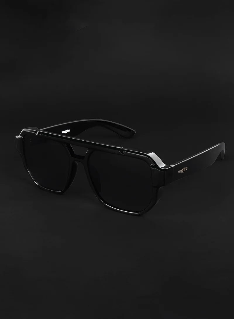ووجلز Uv-Protected Black Aviator Sunglasses