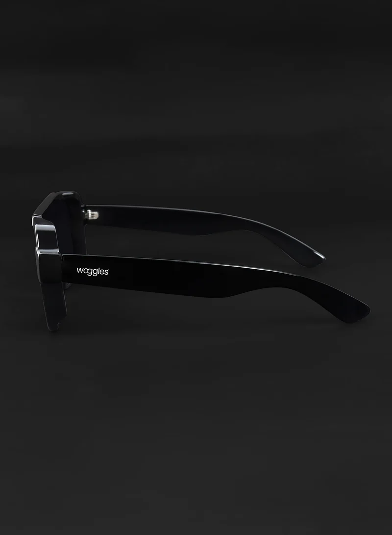 ووجلز Uv-Protected Black Aviator Sunglasses