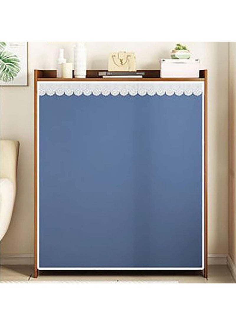 Blueland 6 Tier Wooden Shoe Rack, Shoe Cabinet with Dustproof Cover, Bamboo Free Standing Entryway Closed Shoes Organizer, Multi-Function Storage Shelf, Wood-Made Home House Office Furniture, Boots Stand  - Image 4