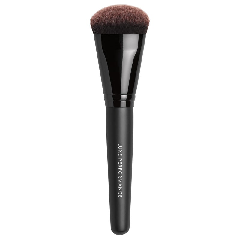 bareMinerals Luxe Performance Synthetic Face Brush for Flawless Coverage, Pair with Liquid or Pressed Powder Foundation, Vegan - Image 1