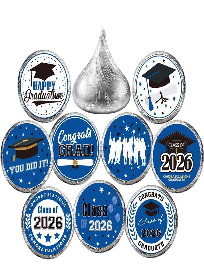 Habbiful 180 PCS Graduation Stickers Class of 2026 Candy Drops Labels Stickers for Chocolate Kisses Candy Sticker for 2026 Graduation Party Favors,Blue - Image 2