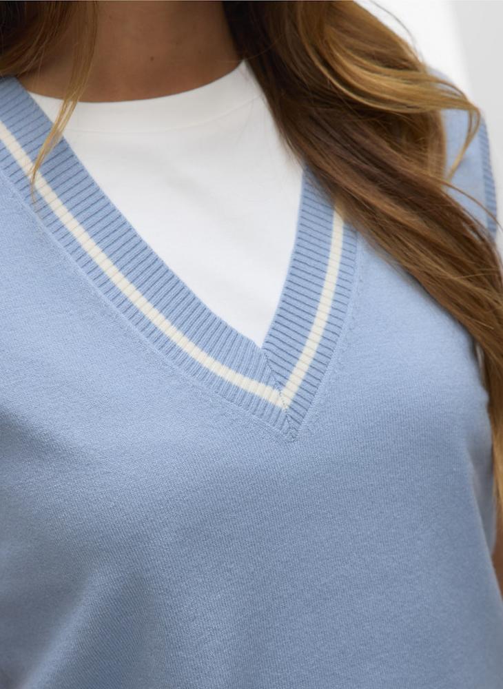 فيرو مودا صدرية محبوكة بياقة على شكل حرف - Image 4