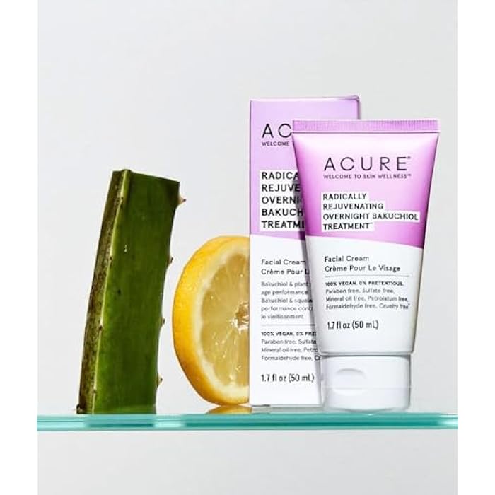 Acure Radically Rejuvenating Bakuchiol Facial Cream - Plant Squalane Retinol Alternative for Overnight Skin Treatment- Vegan Plant-Based Extract - Helps Reduce Appearance of Fine Lines, 1.7 fl oz - Image 2