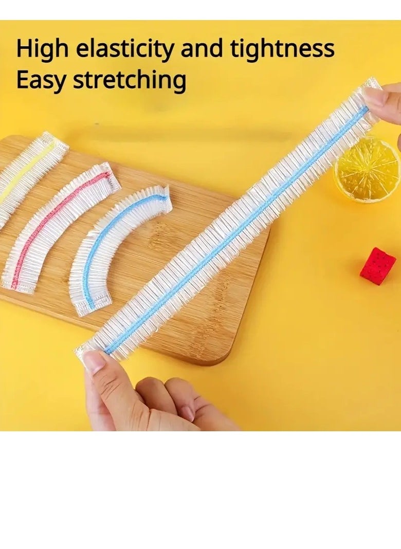 PAMEER - 100PCS Reusable Elastic Bowl Covers, Stretchable Food Storage Covers, Plastic Stretchable Adjustable Food Covers for Plates Food Organizers Fruits Vegetables Fridge containers Keep Food Fresh And Safe - Image 1