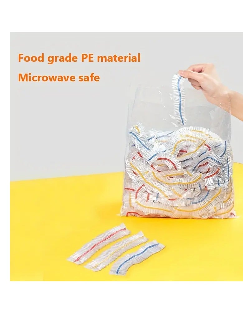 PAMEER - 100PCS Reusable Elastic Bowl Covers, Stretchable Food Storage Covers, Plastic Stretchable Adjustable Food Covers for Plates Food Organizers Fruits Vegetables Fridge containers Keep Food Fresh And Safe - Image 1