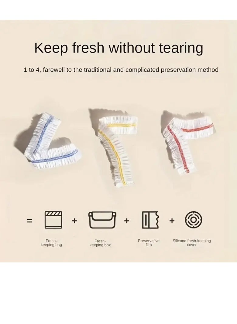PAMEER - 100PCS Reusable Elastic Bowl Covers, Stretchable Food Storage Covers, Plastic Stretchable Adjustable Food Covers for Plates Food Organizers Fruits Vegetables Fridge containers Keep Food Fresh And Safe - Image 1