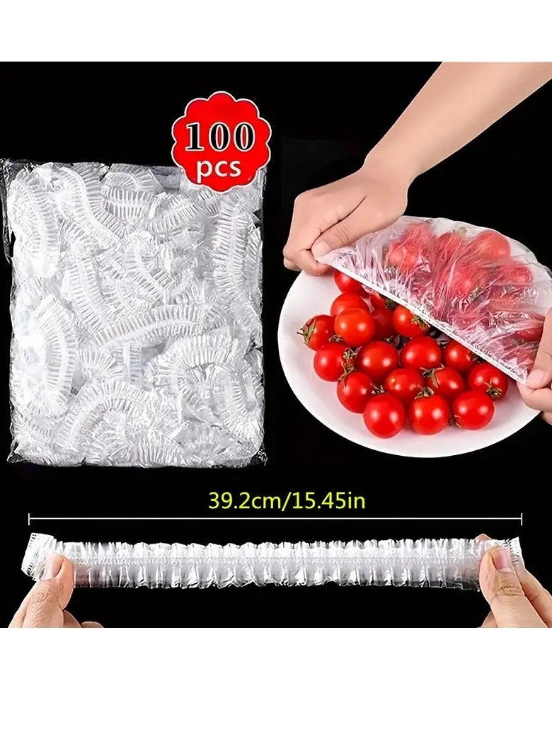 PAMEER - 100PCS Reusable Elastic Bowl Covers, Stretchable Food Storage Covers, Plastic Stretchable Adjustable Food Covers for Plates Food Organizers Fruits Vegetables Fridge containers Keep Food Fresh And Safe - Image 1