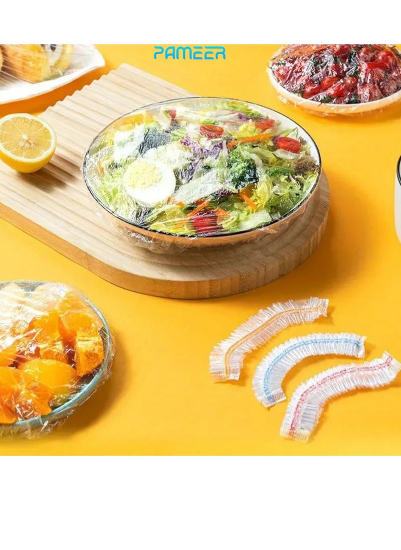 PAMEER - 100PCS Reusable Elastic Bowl Covers, Stretchable Food Storage Covers, Plastic Stretchable Adjustable Food Covers for Plates Food Organizers Fruits Vegetables Fridge containers Keep Food Fresh And Safe - Image 1