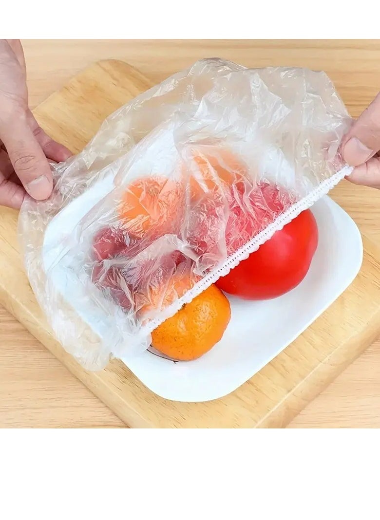 PAMEER - 100PCS Reusable Elastic Bowl Covers, Stretchable Food Storage Covers, Plastic Stretchable Adjustable Food Covers for Plates Food Organizers Fruits Vegetables Fridge containers Keep Food Fresh And Safe - Image 1