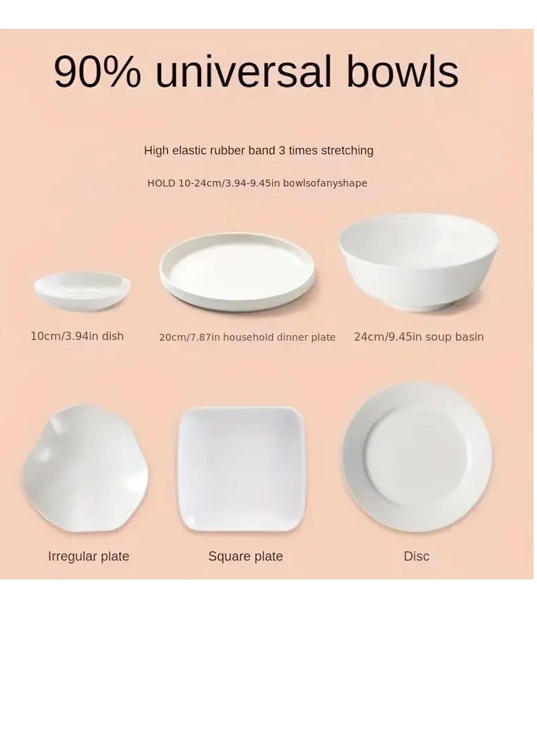 PAMEER - 100PCS Reusable Elastic Bowl Covers, Stretchable Food Storage Covers, Plastic Stretchable Adjustable Food Covers for Plates Food Organizers Fruits Vegetables Fridge containers Keep Food Fresh And Safe - Image 1