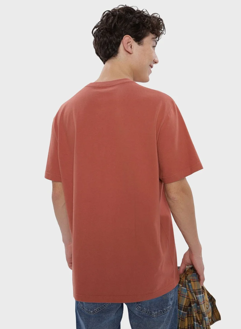 امريكان ايجل Logo Henley T-Shirt