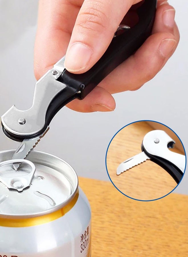 طقم فتاحة نبيذ مكون من قطعتين، فتاحة زجاجات ومفتاح فلين احترافية، مصنوعة من الفولاذ المقاوم للصدأ عالي الجودة، مثالية لخبراء النبيذ والنادلين، متينة وفعالة. - Image 4
