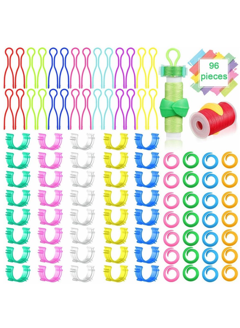 Y&D 96 Pieces Bobbin Thread Buddies Include 40 Clips Holder 28 Spool Huggers Holders Sewing Machine Accessories for Organizing - Image 1