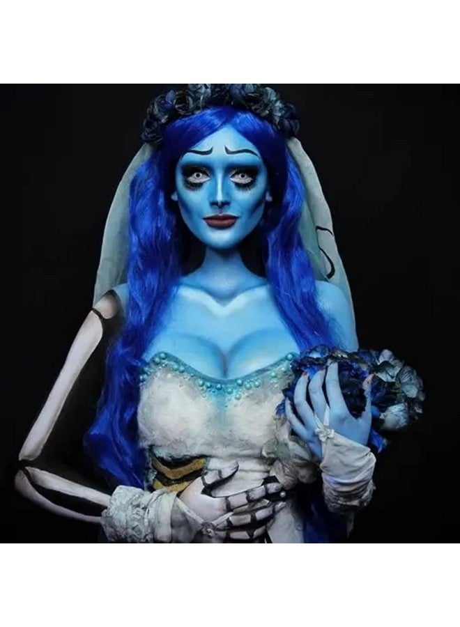 Mysense قلم رسم الوجه الأسود بعين زرقاء، قلم طلاء الوجه والجسم باللون الأزرق الملكي، طلاء وجه كريمي غير سام لرياضة البيسبول والكرة اللينة وكرة القدم واللاكروس، طلاء وجه غير سام لملابس الهالوين وحفلات الكوسبلاي ومكياج المؤثرات الخاصة - Image 5