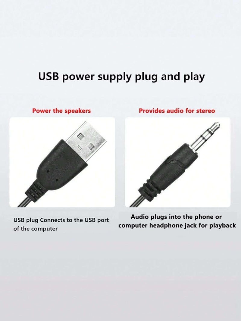 Computer Speaker soundbar - (6W) 3W * 2.0 channels - 3.5mm Jack + USB Powered For Laptop, Desktop (S7-Black) - Image 2