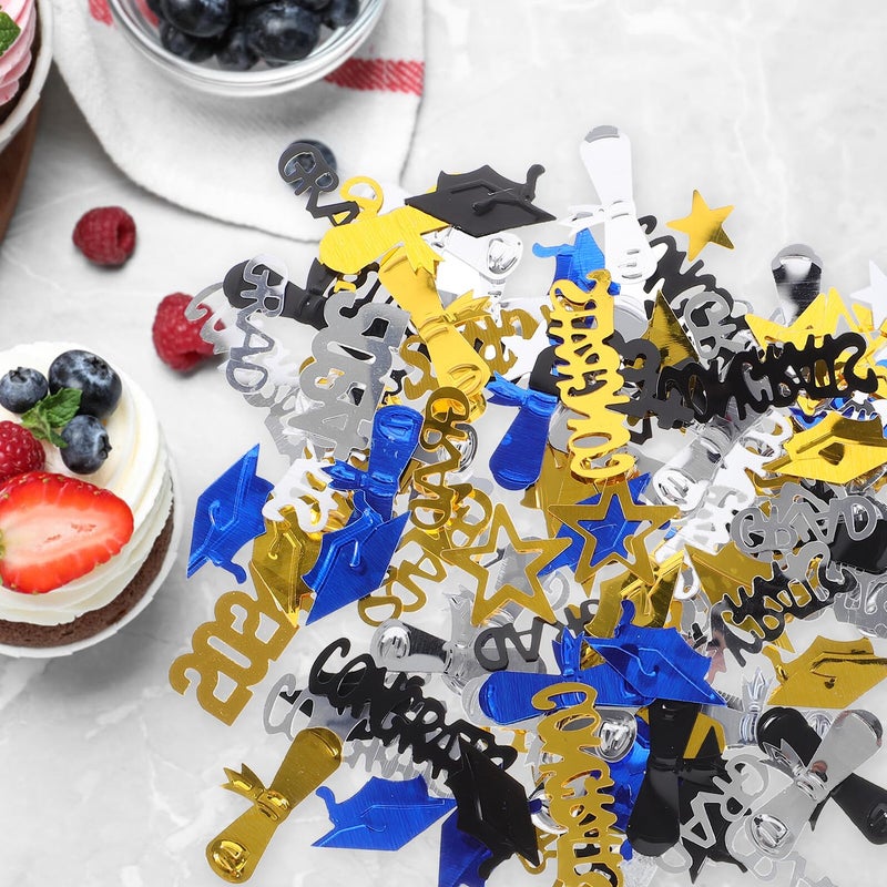 Blue Graduation Confetti 2024 Year Scatter Decoration 30g 2 Bags for Party Table Decor - Image 5