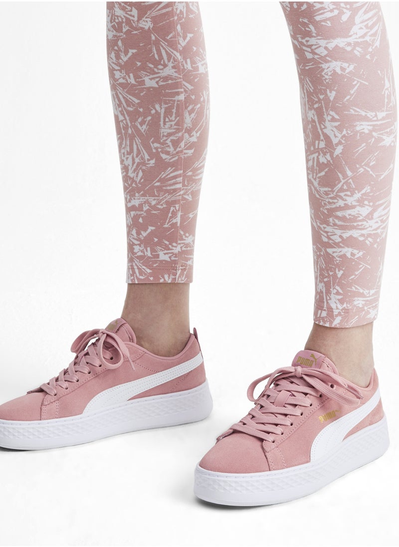 PUMA - Smash Platform Womens Pink Suede Trainers - Image 1