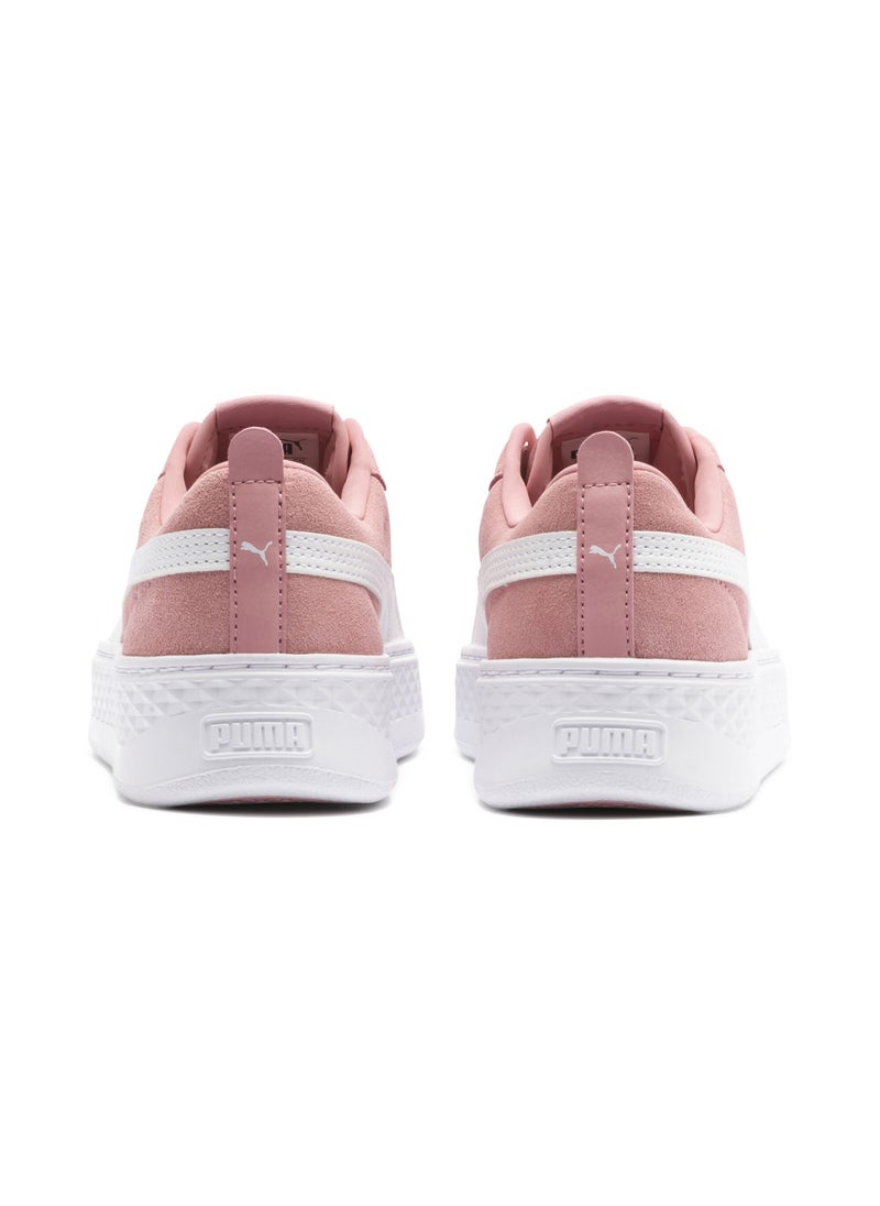 PUMA - Smash Platform Womens Pink Suede Trainers - Image 1