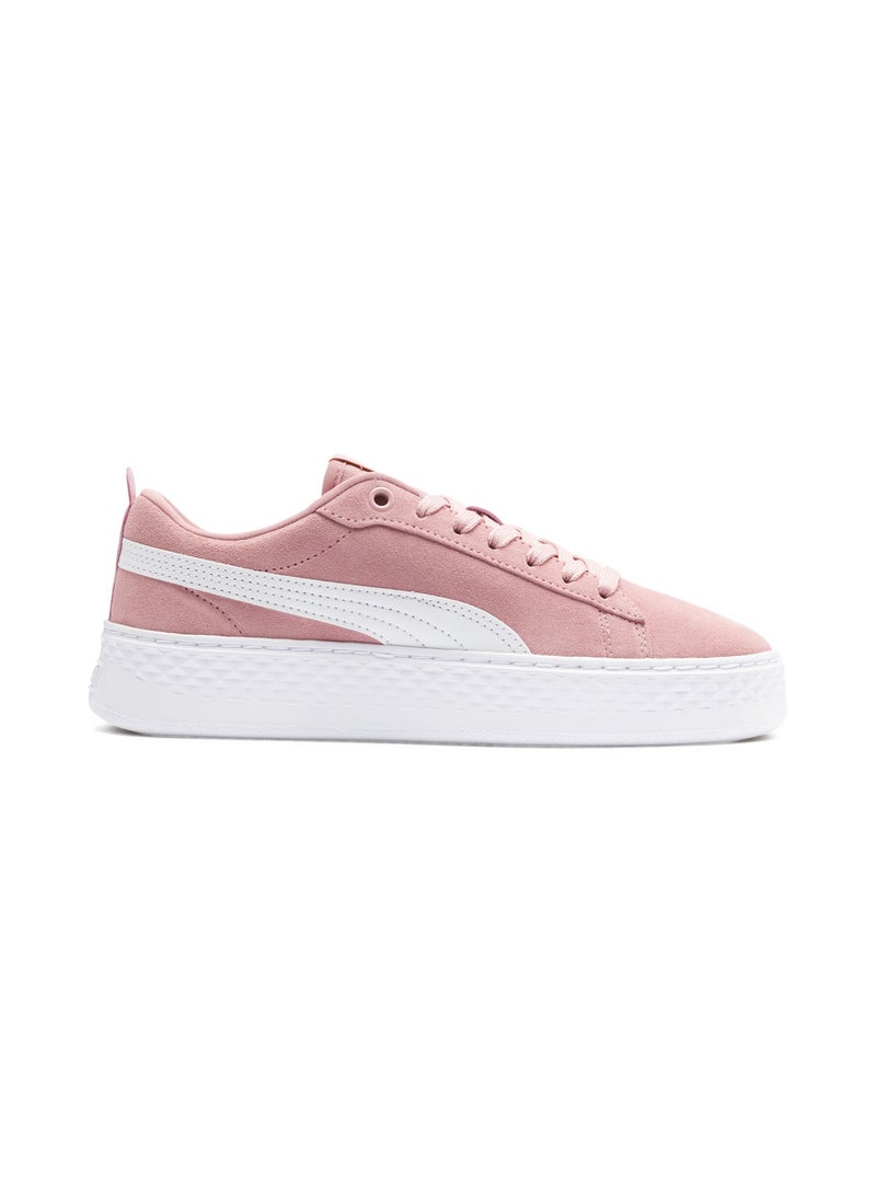 PUMA - Smash Platform Womens Pink Suede Trainers - Image 1