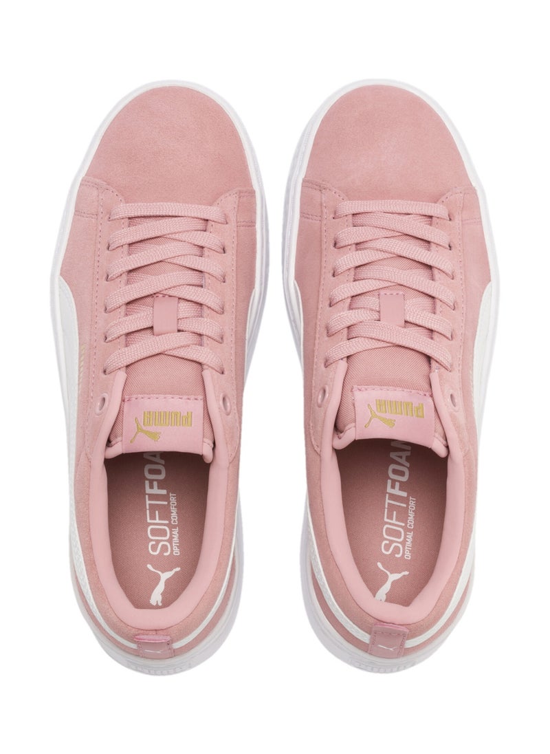 PUMA - Smash Platform Womens Pink Suede Trainers - Image 1