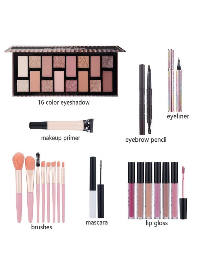 Moobirlet Teen Makeup Kit For Girl Include Eyeshadow Paletteeyelinermakeup Brush Setlipgloss Setmascara Eyebrow Pencil Make Up Set Gift For Women Full Kit - Image 2