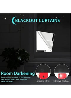 ONETO Portable Blackout Curtains With Self Adhesive Tape For Bedroom Living Room Bathroom And Attic Blackout Curtains Width 145 cm Length 200 cm  - Image 5
